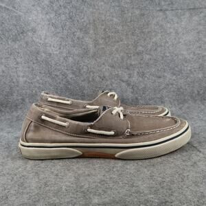Sperry Boat Shoes Mens 9.5 Halyard 2 Eye Sneakers Canvas Moc Casual Round Toe